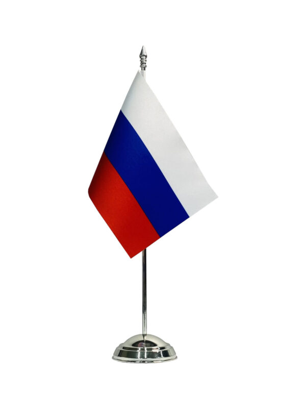 Настольный флагшток пластик под серебро, 1 шток