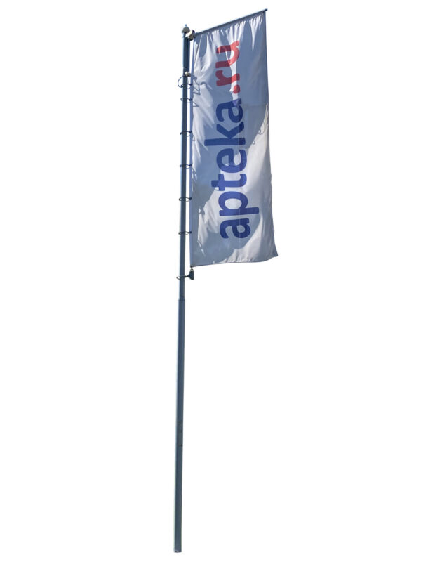 Уличный флагшток «Закрытый баннер-лифт» 7 м