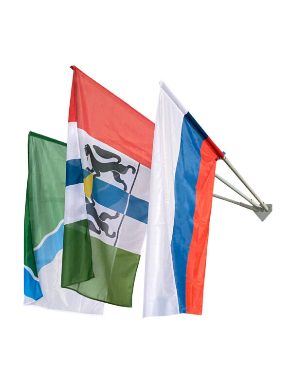 Фасадный флагшток "Эконом", 3 штока