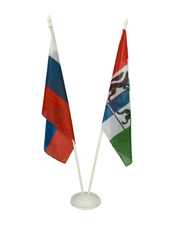 Напольный флагшток пластик белый, 2 штока