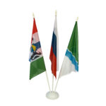 Напольный флагшток пластик белый, 3 штока