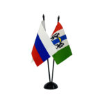 Настольный флагшток пластик черный, 3 штока