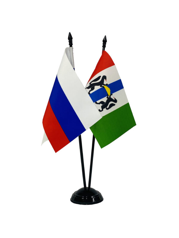 Настольный флагшток пластик черный, 3 штока