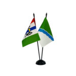 Настольный флагшток пластик черный, 2 штока