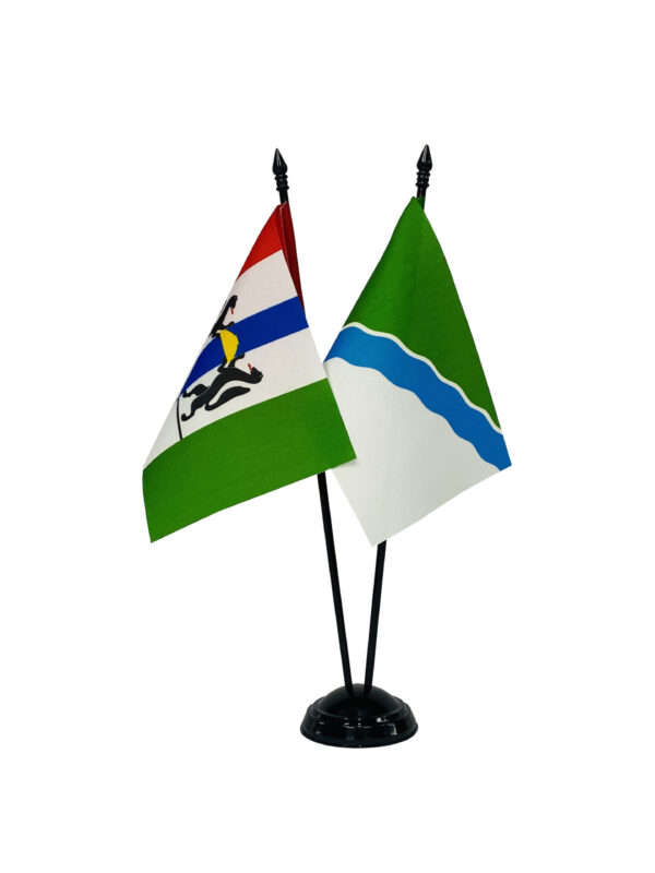 Настольный флагшток пластик черный, 2 штока