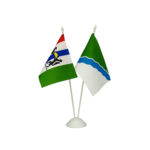 Настольный флагшток пластик белый, 2 штока