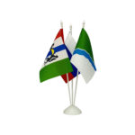 Настольный флагшток пластик белый, 3 штока