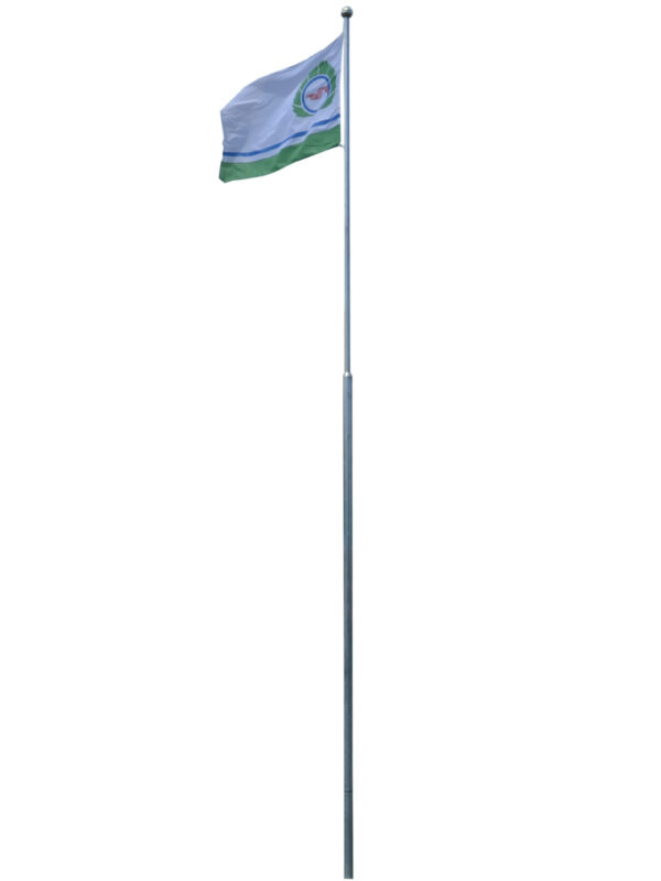 Уличный флагшток «Закрытый механизм» 9 м Комплект с бетонной тумбой