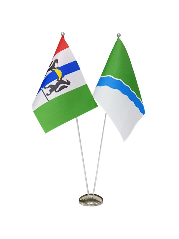 Настольный флагшток нержавейка 50 мм с шариком, 2 штока