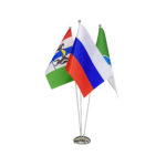 Настольный флагшток нержавейка 50 мм. с шариком, 3 штока