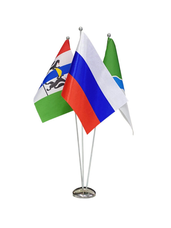 Настольный флагшток нержавейка 50 мм с шариком, 3 штока